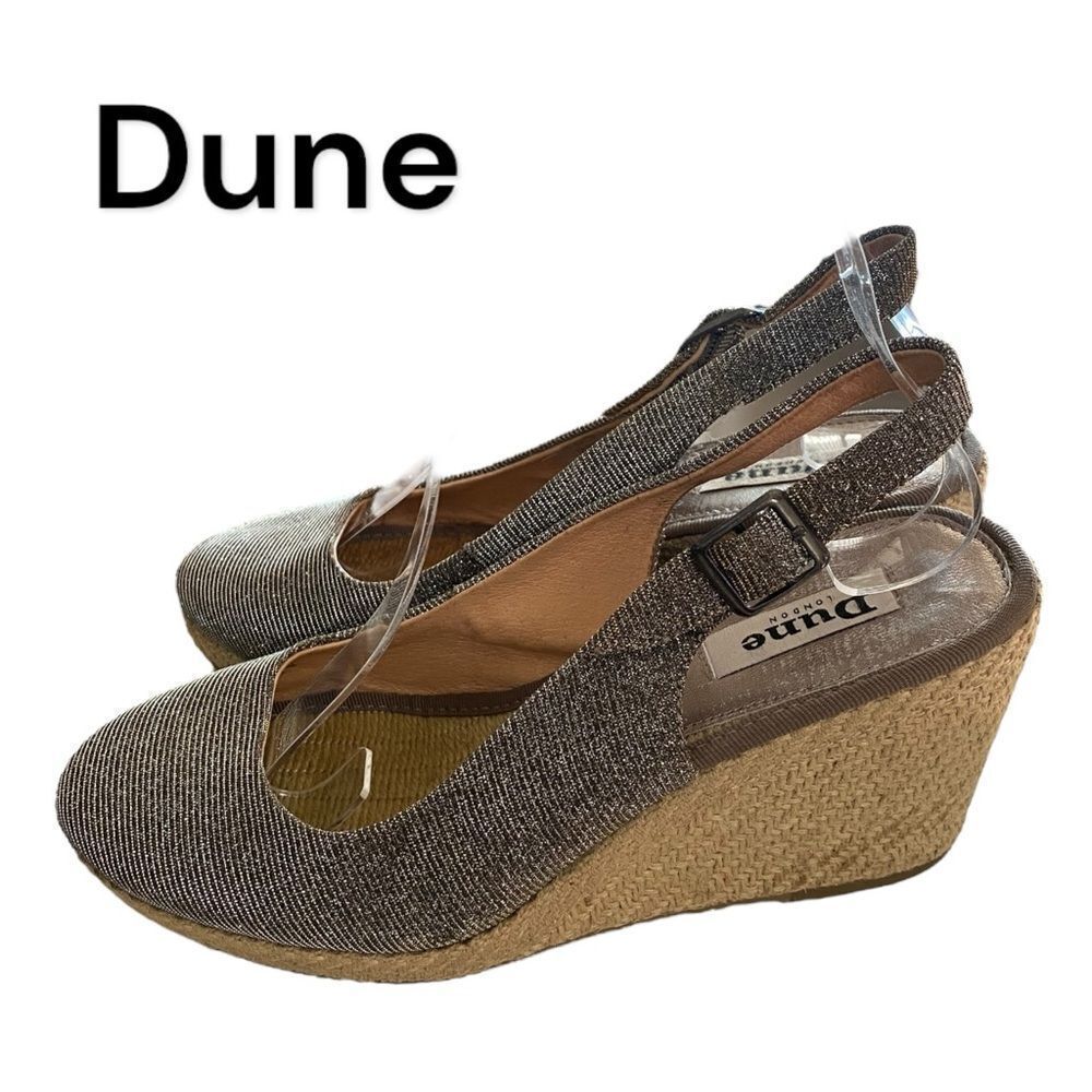 Dune London Women's Karley Metallic Bronze Espadrille Slingback Wedge Sandals 38